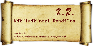 Kálmánczi Renáta névjegykártya
