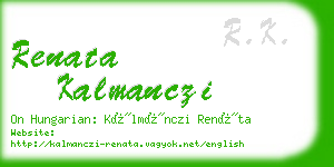 renata kalmanczi business card
